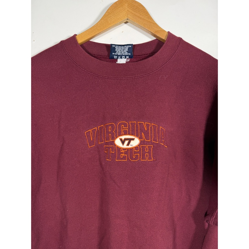 Vintage JanSport Virginia Tech Sweatshirt XXL Maroon Embroidered Made in USA VT